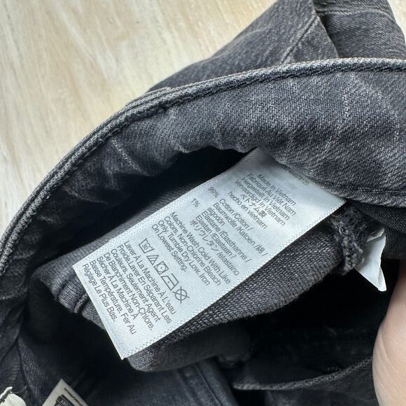 Madewell Curvy Perfect Vintage High Rise Straight Black Wash Denim Jeans 26 - Picture 10 of 15